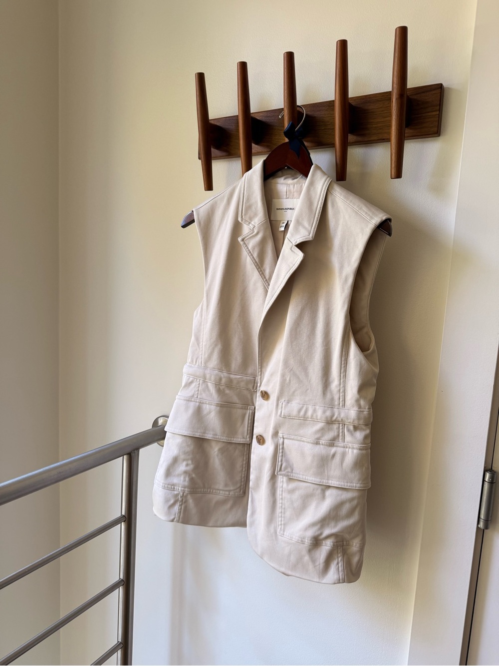Banana Republic Cream Utility Vest